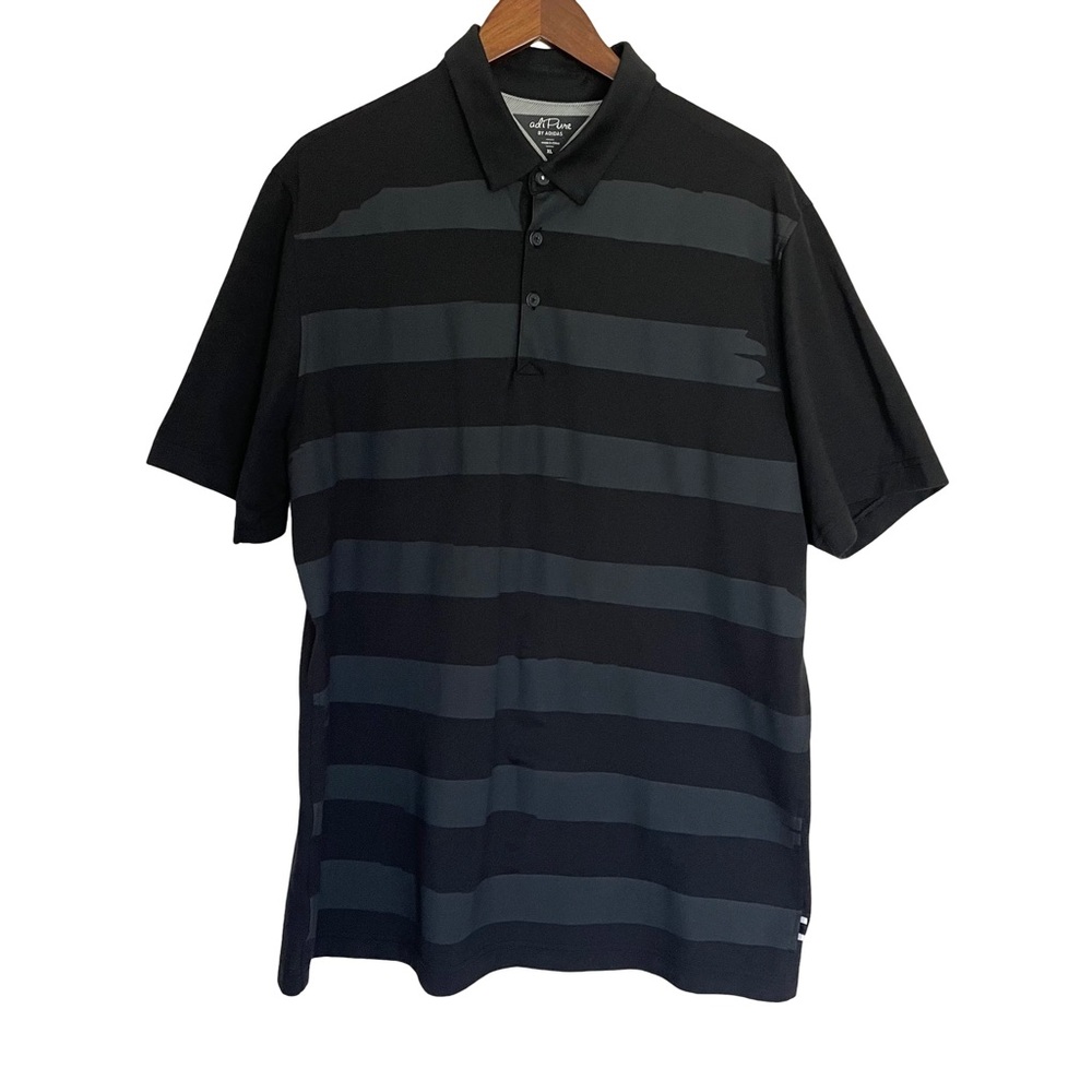 Adidas AdiPure Polo Black Stripes - Men’s XL
